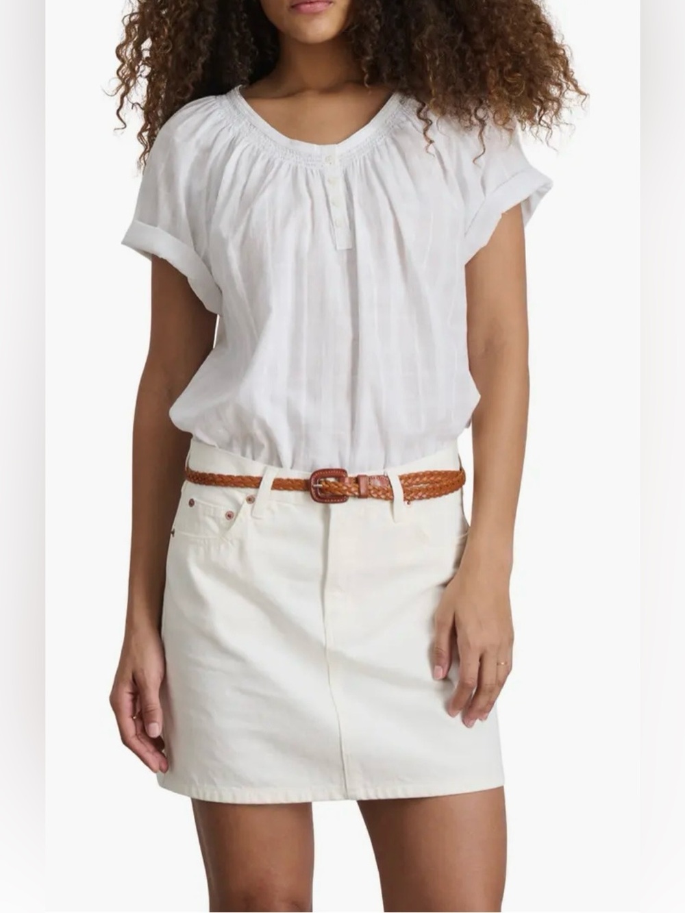 Alex Mill Women’s Andie Mini Skirt in White Denim Size 32 NWT